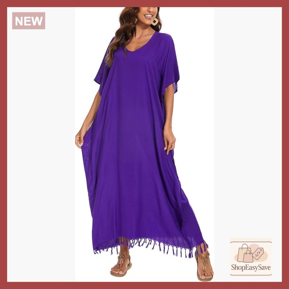 Rayon Caftan Dress Loungewear Maxi Kimono Style Plus Size Loose Fit Elegant
